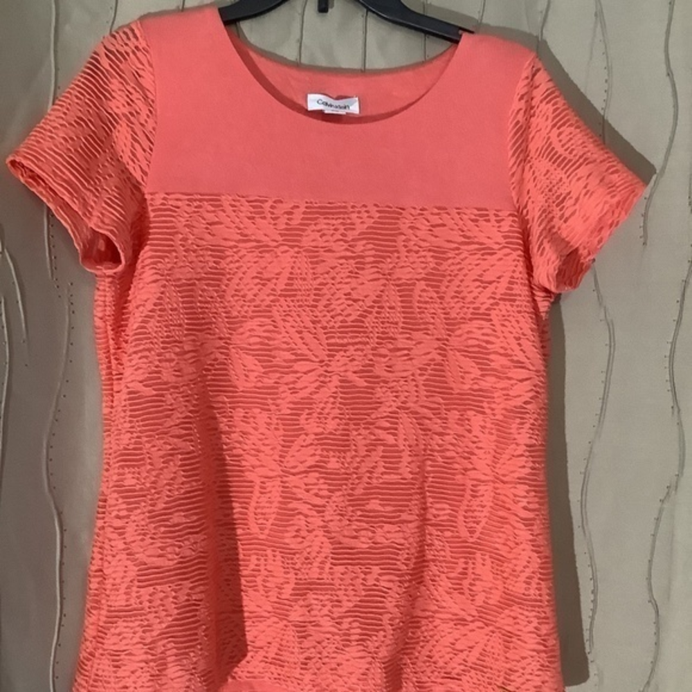 Calvin Klein Women’s‎ Short Sleeve Peach/Orange Shirt